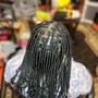 Medium mid back Box Braids, knotless braids,