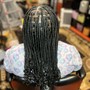 Medium mid back Box Braids, knotless braids,