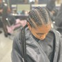 Men Cornrows with extensions shampoo/blow dry/press