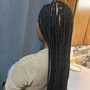 Goddess box braids with triangles parts