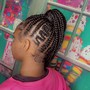 Ponytail with feed-in braids in front