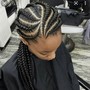 Tribal cornrows w/ Knotless braids in back