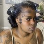 Double frontal updo ponytail