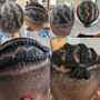 Men cornrows with designs