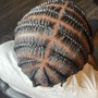 Cornrows with natural hair