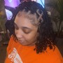 Medium Bob Knotless Braids w curls