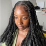 Invisible locs  with knots ( mid back)