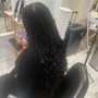 Long Box Braids with human Hair on tips