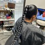 French braids in front weave install in back