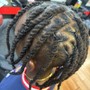 Loc retwist with a double-strand twist style