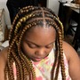 Cornrows, or 6 to 8 stitched braids