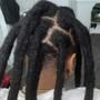 Extended Hair Cornrows over Locs