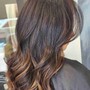 Full Balayage medium long hair with bleach