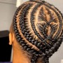 Feed in Ponytail Braids Med