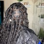 Black Boho Knotless Braids (med)