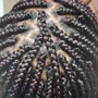 Half feed-in half box braids