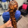 Girls braid with hair added