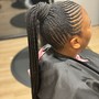 Braids  straight back  (no hair added)