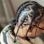 Natural Hair Cornrows and Stitch Braids