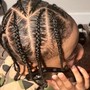 Natural Hair Cornrows and Stitch Braids