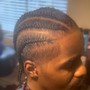 Natural Hair Cornrows and Stitch Braids