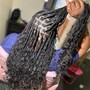 Smedium Boho knotless braids human hair