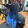 Box braids with curly  ends(medium size)