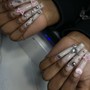 Rhinestones on ALL fingers