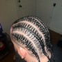 Straight back stitch cornrows