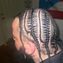 Straight back stitch cornrows