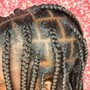 Small Straight Cornrows Waist Length