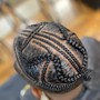 Men or Woman Bun Braids (shaved sides)