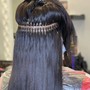 Micro link beaded weft extension