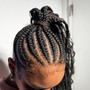 Stitch braids into a ponytail w/ Goddess extensions