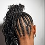 Stitch braids into a ponytail w/ Goddess extensions