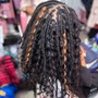 Soft locs with curls ($60 DEPOSIT REQUIRED ADD HAIR COLOR TO NOTES)