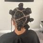 Bantu Knots with weave