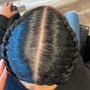 2 cornrows with hair added