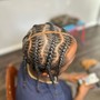 Kid braided bun or pony