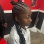 Kid braided bun or pony