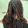 Takedown individual braids or soft locs, scalp treatment and simple style