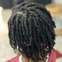 Takedown individual braids or soft locs, scalp treatment and simple style