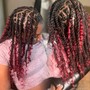 Locs Retwist and style (add on boho curls)