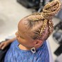 Feeder braids pony tail