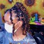 Short medium knotless Braids/curly ends