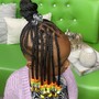 Kids knotless Braids w/ curls med