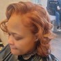 Relaxer, color, cut and style