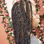 Full head of curly human hair /boho knotless