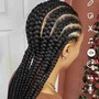 Large French braided ponytail