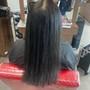 Trim, layered cut, straight cut